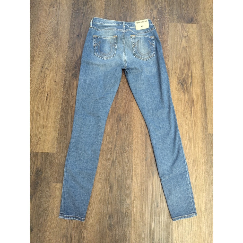 True Religion Jeans Womens 27 Jennie Curvy Mid Rise Super Skinny Blue‎ Stretch - Picture 10 of 15